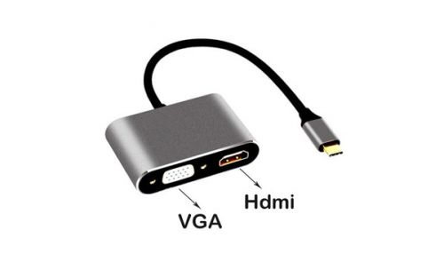 Adaptador HDMI y VGA Tipo C